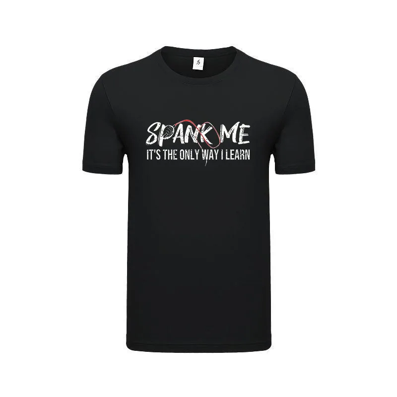 

Футболка унисекс с графическим дизайном Spank Me, стильные дышащие футболки для взрослых с юмористическим флиртом и поддержкой, Индивидуальны...