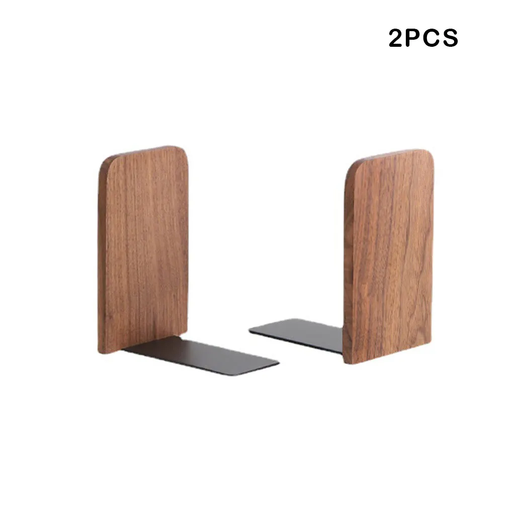

2 Pieces Book Ends Desktop Smooth Stand Holder Space-saving Books Support Mount Bookends Shelf for Bedroom Office