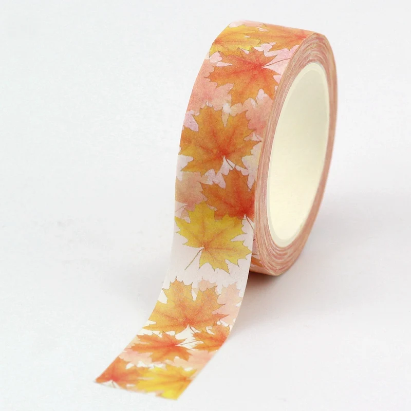 

GREATHOPE WASHI TAPE декоративная бумага с кленовыми листьями 10 м