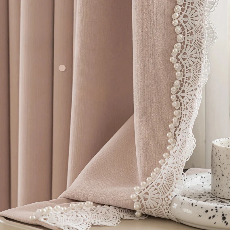 Розовая занавеска для комнаты девочек Aurora утолщенная матери и ребенка с высоким