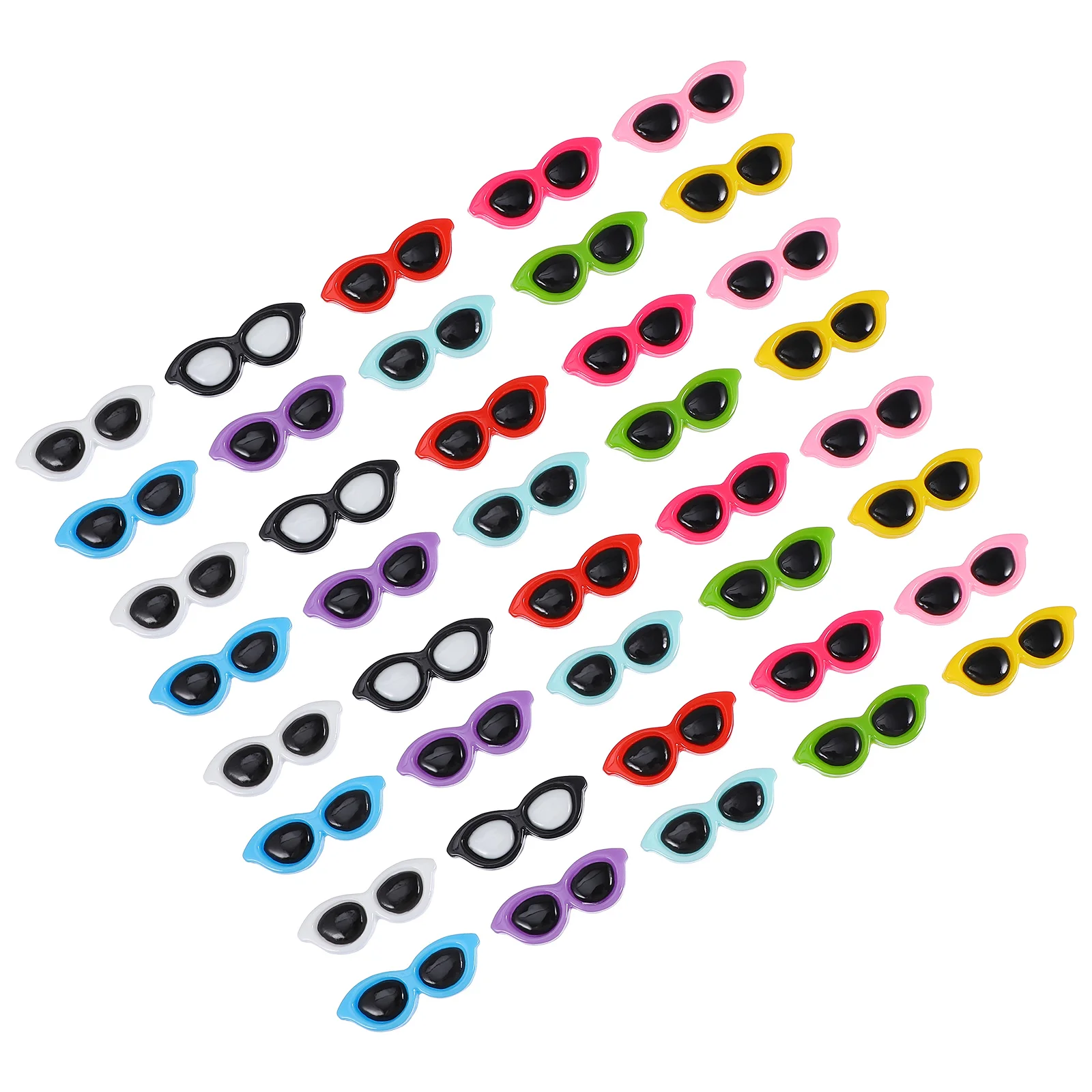 

40 Pcs Sunglasses Hairpin Round Girls Flatback Charm Jewelry Scrapbooking Plastic Carfts