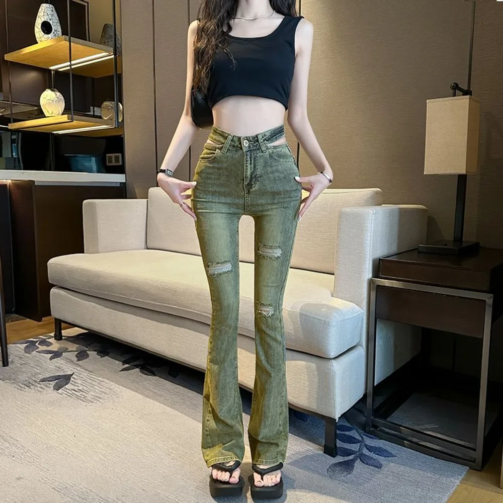 Женские джинсы невидимые с открытой промежностью уличные сексуальные брюки в