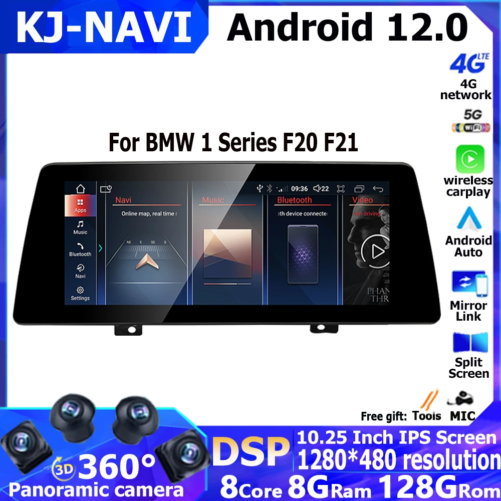 

Android 12 ID8 для BMW 1 серии F20 F21 NBT/EVO 2017-2018 авто радио DSP автомобильный мультимедийный плеер GPS навигация WiFi Carplay 4G