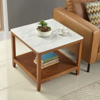 Nordic Luxury Coffee Table Decoration Living Room Marble Design Minimalist Wooden Side Table Dining Mesas Bajas Home Furniture