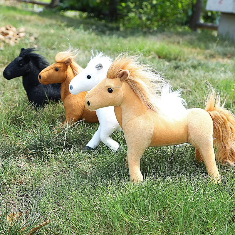 

New Simulation Horses Plush Toy Stuffed Soft Animal Lifelike Fine Horse Pillow Doll Toys for Children Girls Birthday Gifts Decor