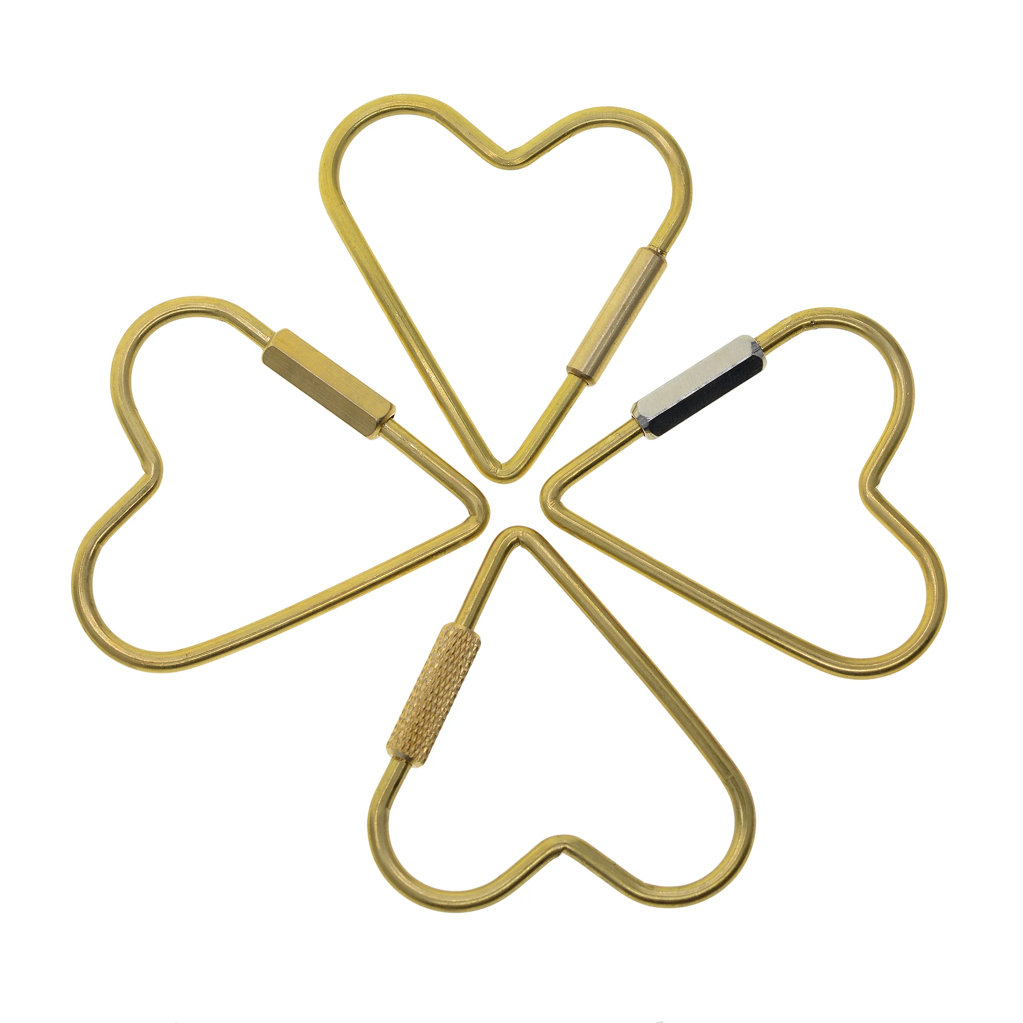 Ручная работа 2 1 дюйма большой твердый латунный провод обмотка сердце винт замок