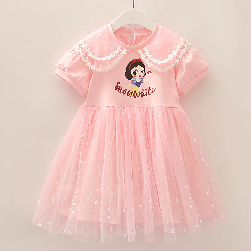 Girls Dress Disney Snow White Summer Baby Clothes Kids Dresses Princess Party Costume For Children Outfits Sofia Clothing 2-8Y