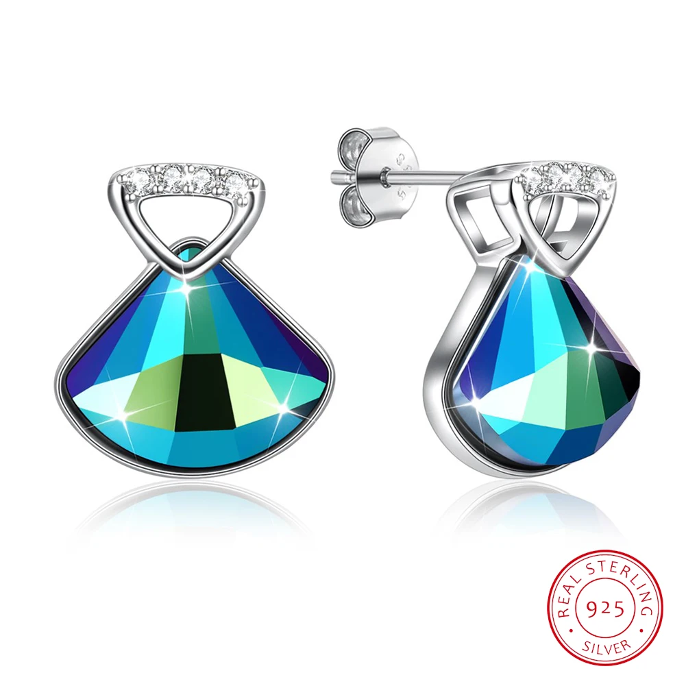 

2021 Fashion 925 Sterling Silver Crystal Charm Earring for Women Birthday Valentine's Day Anniversary Fine Gift Jewelry