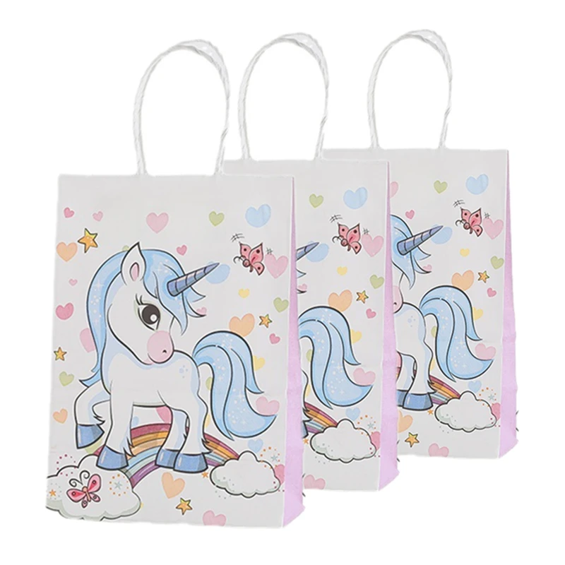 12/6pcs Unicorn Party Paper Candy Bags Birthday Party Decoration Baby Shower Decor Unicorn Party Decoration Party Favor Gifts