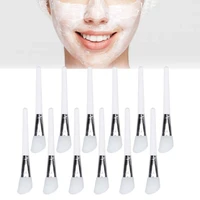 12pcs professional white convenient face mask soft elastic brush silicone facial mud mask applicator diy cosmetic tools for home