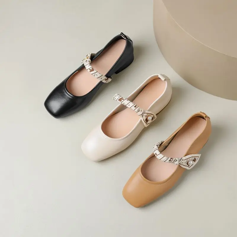 ASILETO Brand Hot Sale Мягкие туфли на плоской подошве для женщин с квадратным носком без