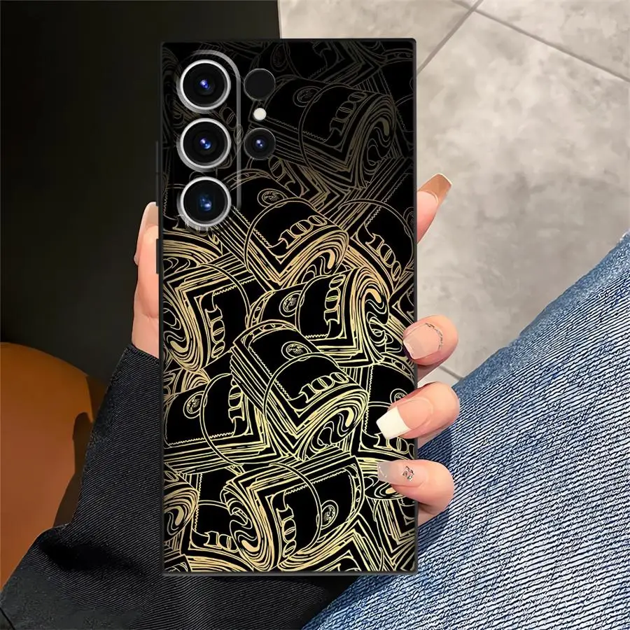 Фото Чехол Dollar Money для Samsung Galaxy A32 A23 A53 A41 A22 A52 A24 A55 A26 A72 A25 A71 A36 A51 A73 A35 Черный мягкий чехол для телефона №2
