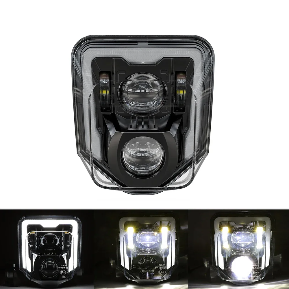 

2017-2023 TE FE светодиодный передняя фара в сборе, маска для передней фары Enduro, обтекатель для Husqvarna FE501 FE450 FE350 TE250 TE300 TE125 TX125