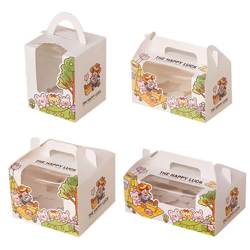 Картонная коробка для кексов 1/2/4/6 чашек