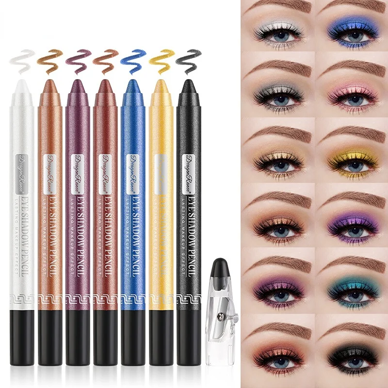 

12 Colors Shimmer Eyeshadow Eyeliner Pen Waterproof Highlighter Glitter Eye Shadow High Pigment Makeup Eyeshadow Pen for Eyes