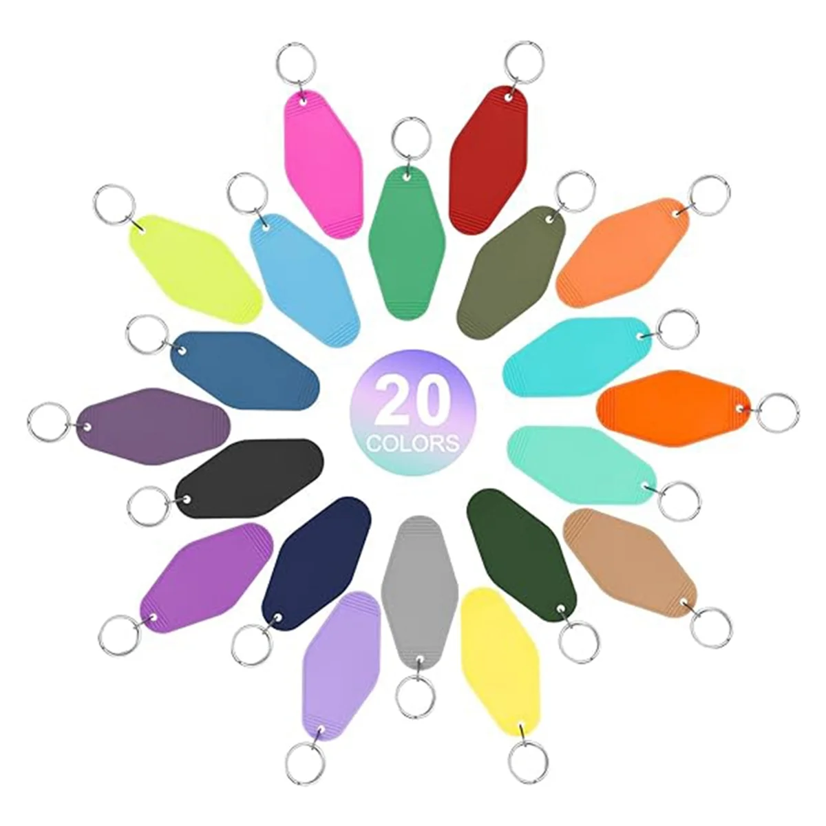 40 шт. пустой брелок для ключей в отеле с кольцами 20-цветный пластиковый