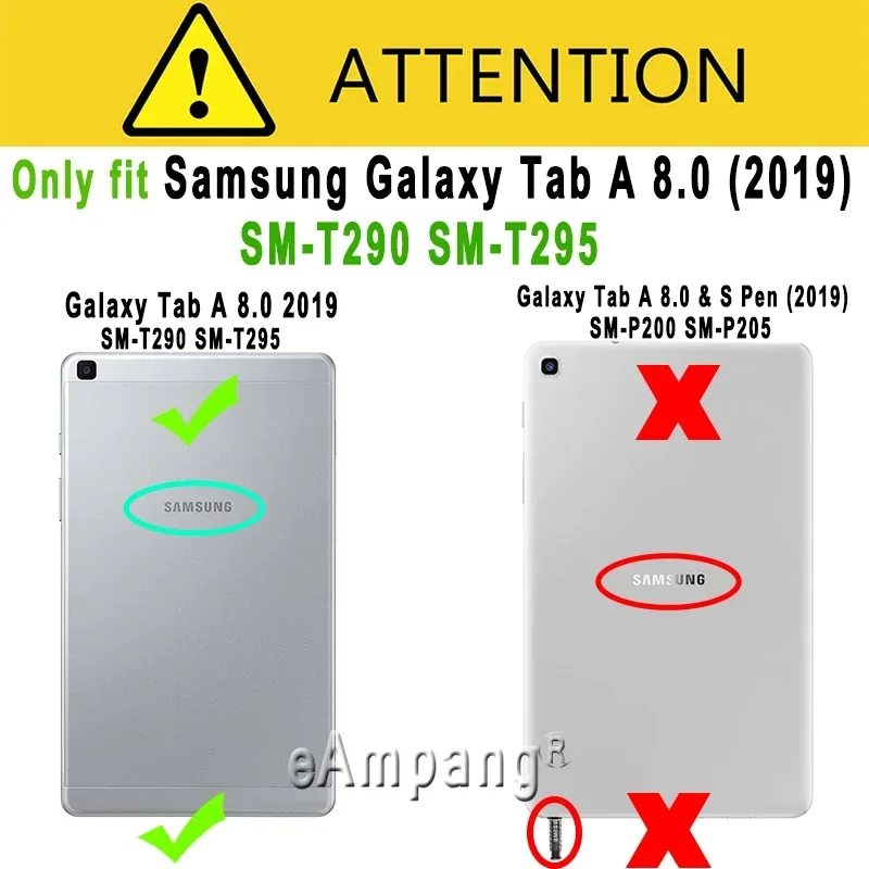 Чехол с клавиатурой подсветкой для Samsung Galaxy Tab A 8 2019 SM-T290 SM-T295 противоударный чехол