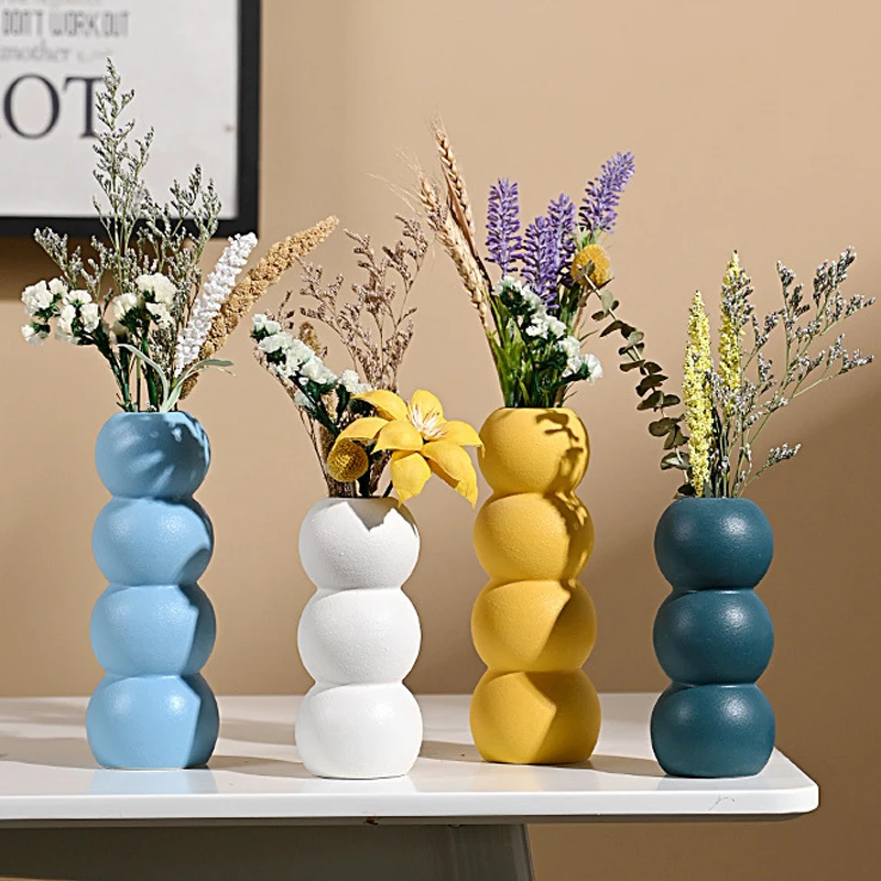

Morandi Ceramic Vase Simple Yellow Modern Ornament Decor Fit for Home Balcony Interior Room Desktop Kitchen Best Family Gift