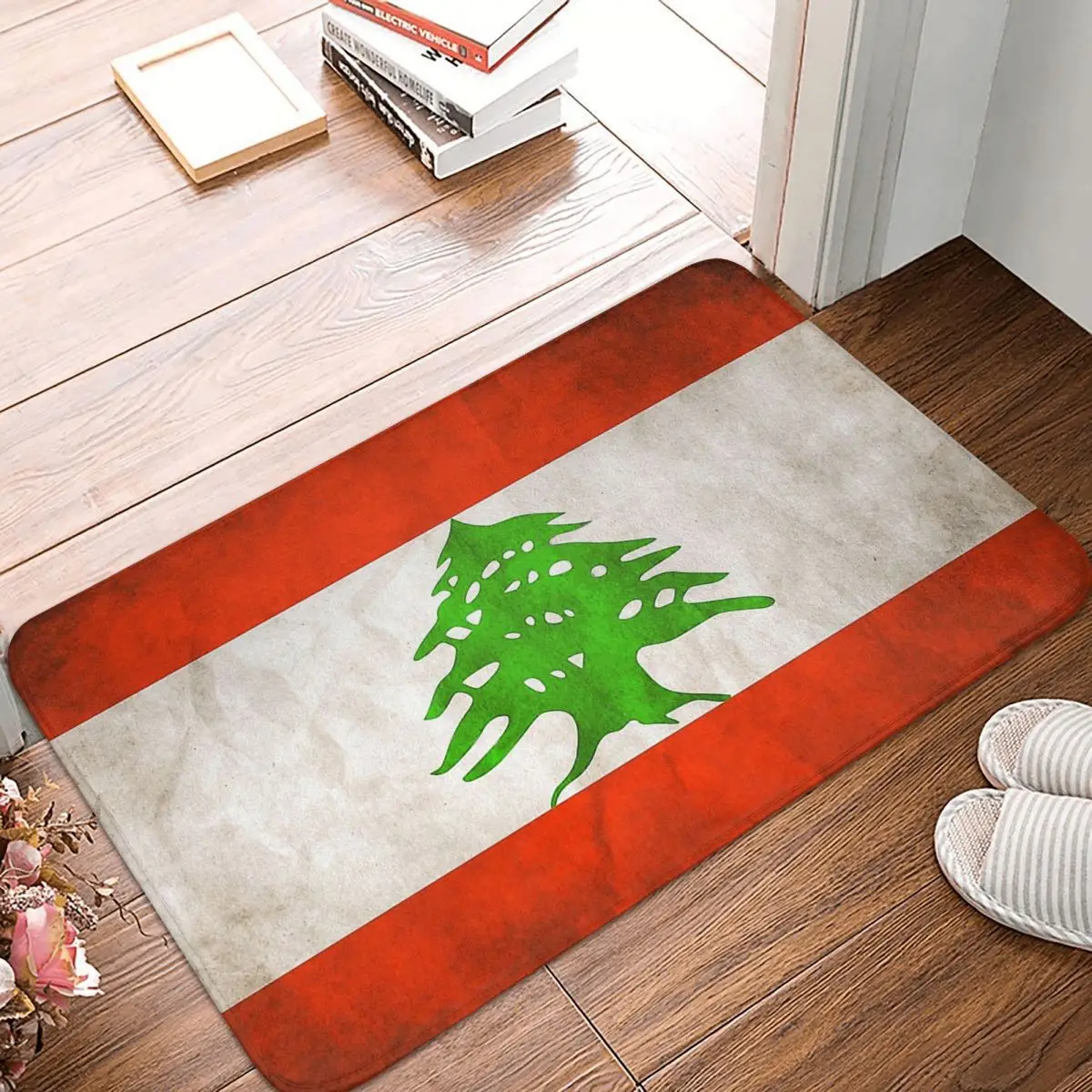

National Flag Bath Mat Lebanon Lebanese Doormat Kitchen Carpet Balcony Rug Home Decoration