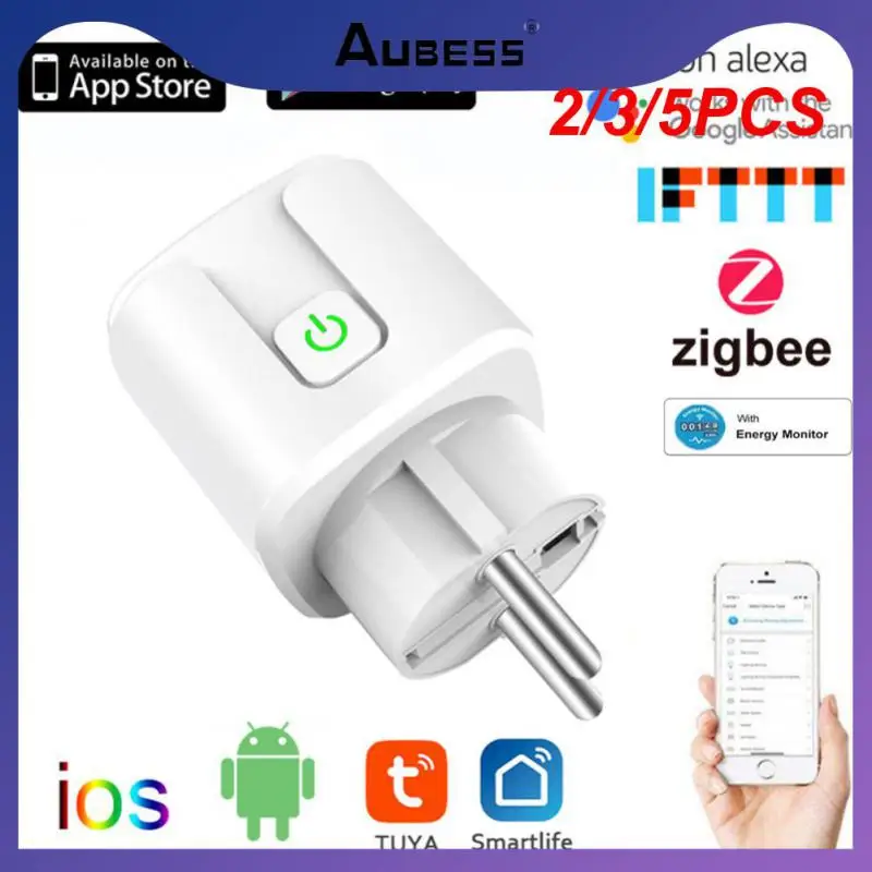 

2/3/5PCS 20a Eu Zigbee Plug Via Alexa Google Home Yandex Adapter Socket Timing Function Tuya Smart Zigbee Smart Plug Smart Home
