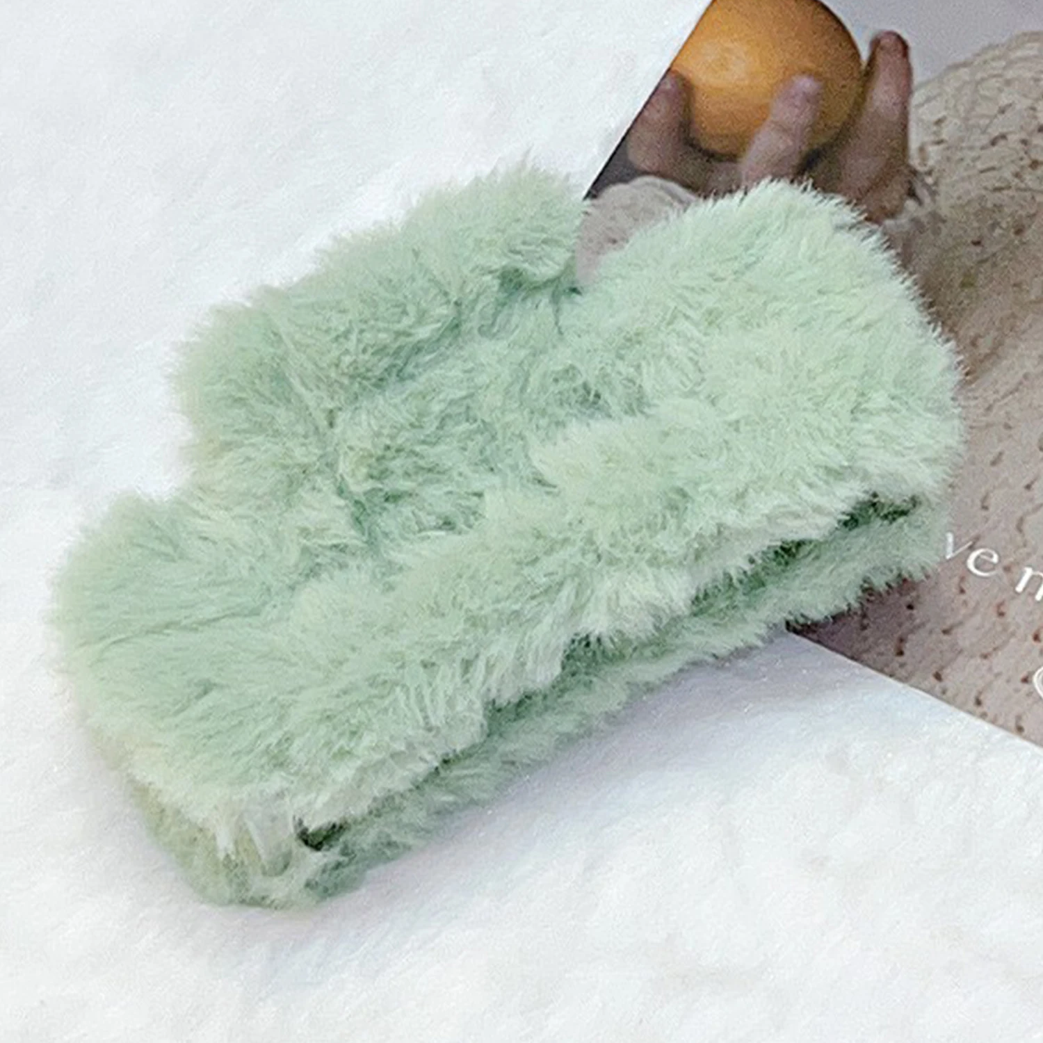 Зимние плюшевые квадратные заколки для волос женщин корейские элегантные