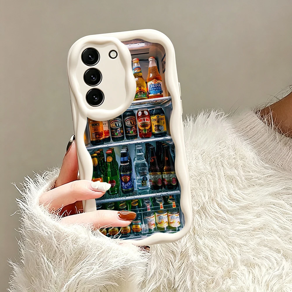 Фото Чехол для телефона в стиле холодильника для Samsung Galaxy A57 A37 A56 A55 A36 A27 A17 A16 A15 A07 A06 4G 5G S26 Ultra S25 S24 S23 Plus, 3D, волнистый, с изогнутым дизайном №1