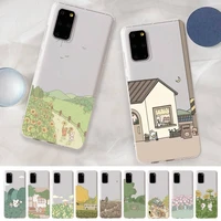 fhnblj cartoon scenery phone case for samsung a 10 20 30 50s 70 51 52 71 4g 12 31 21 31 s 20 21 plus ultra
