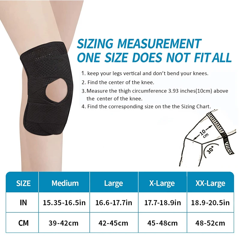 Компрессионный бандаж для поддержки колена с боковыми стабилизаторами дышащий