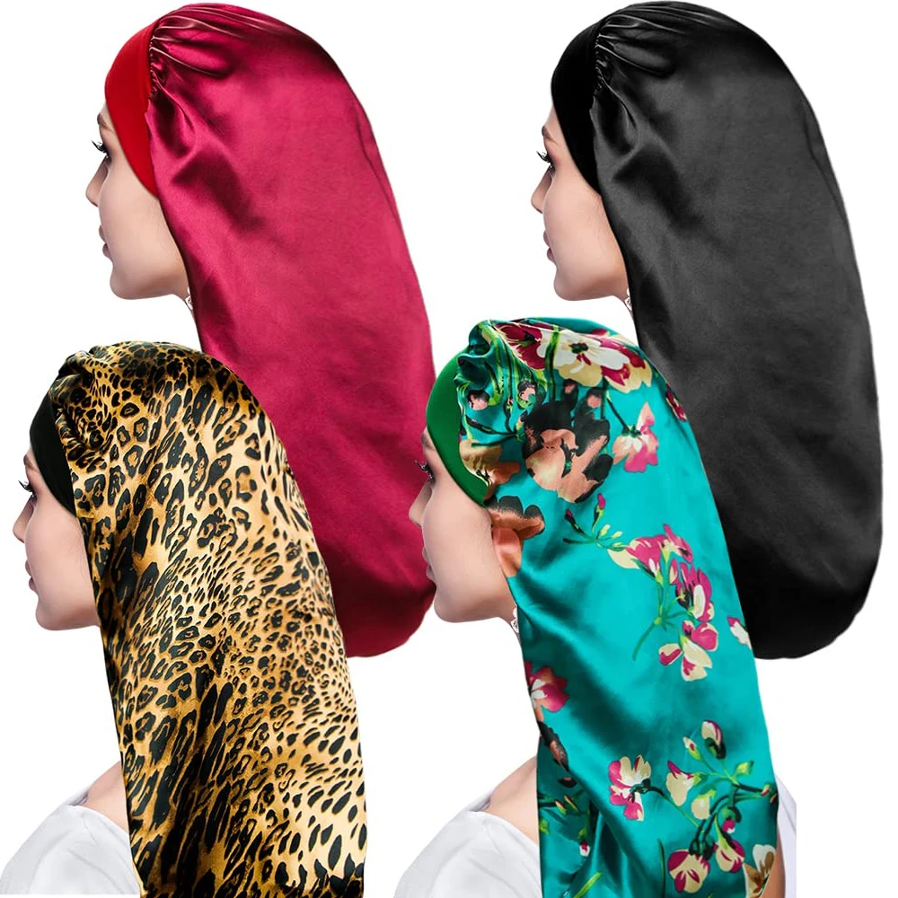 Floral Sleeping Bonnet For Women Elastic Hair Hat Sleeping Wrap Night Cap