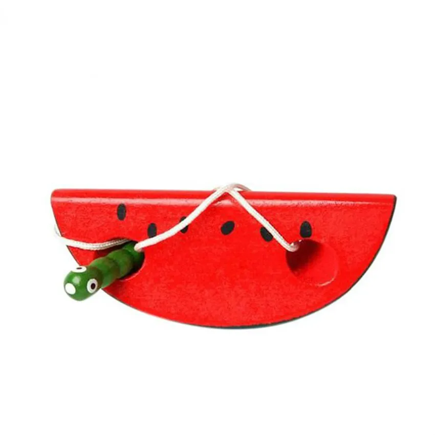 Игрушка Монтессори для детей червь есть фрукты деревянная головоломка игрушка