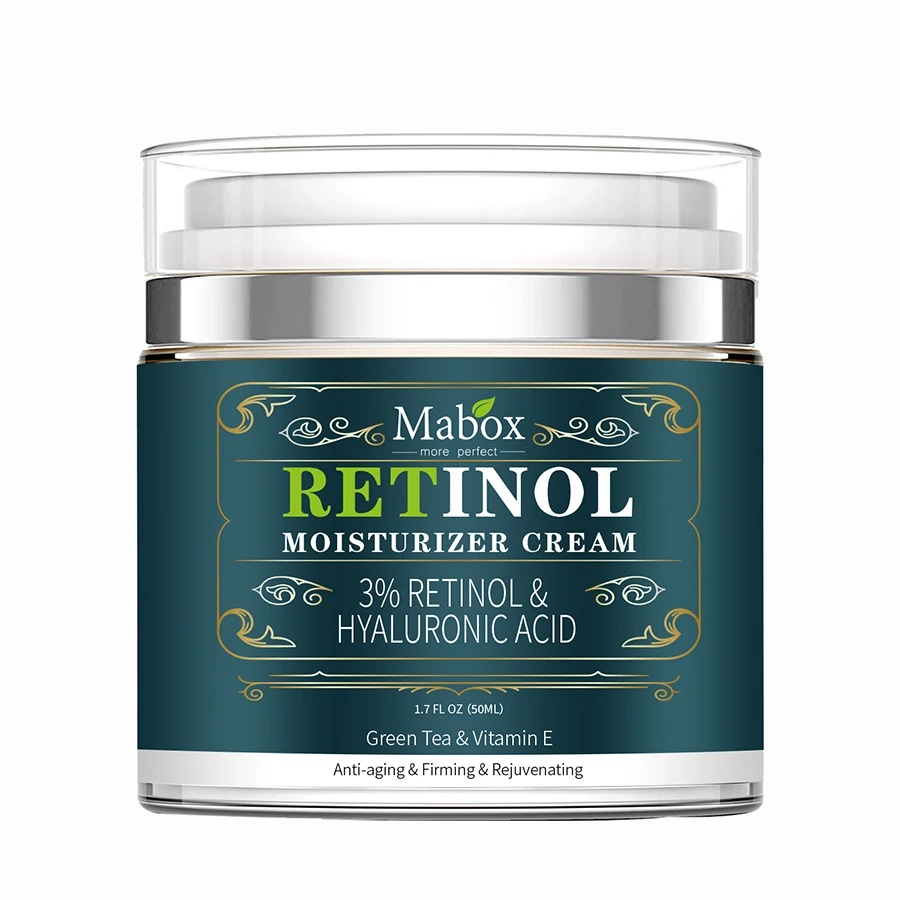 

Mabox 2.5% Retinol Moisturizer Face Cream Hyaluronic Acid Collagen Anti-Aging Cream Vitamin E Facial Smooth Whitening Cream 50ml
