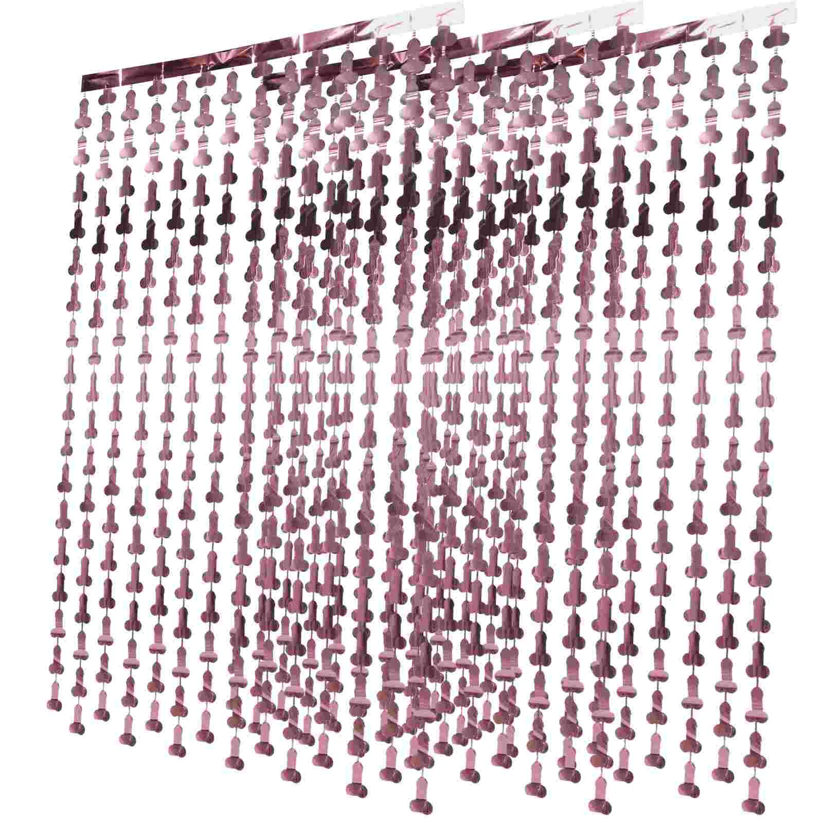 

Curtain Fringe Bachelorette Steamer Drapery Door Party Room Divider Panels Gold Rose Voile Sheers Window Decor Hanging