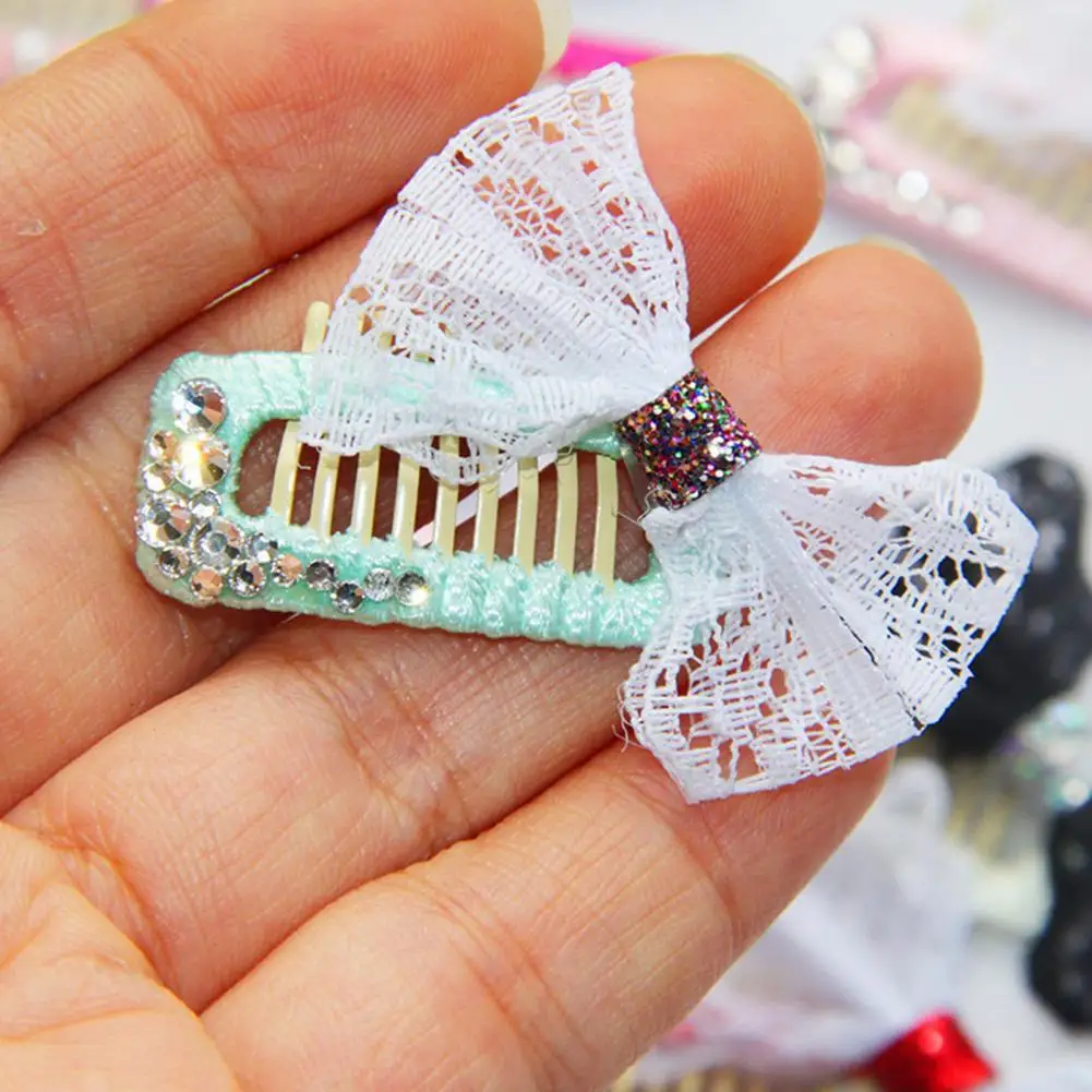 

5Pcs Dog Hair Decors Cute Lace Pearl Dog Hair Decors Novel All-matched Pet Hair Ties