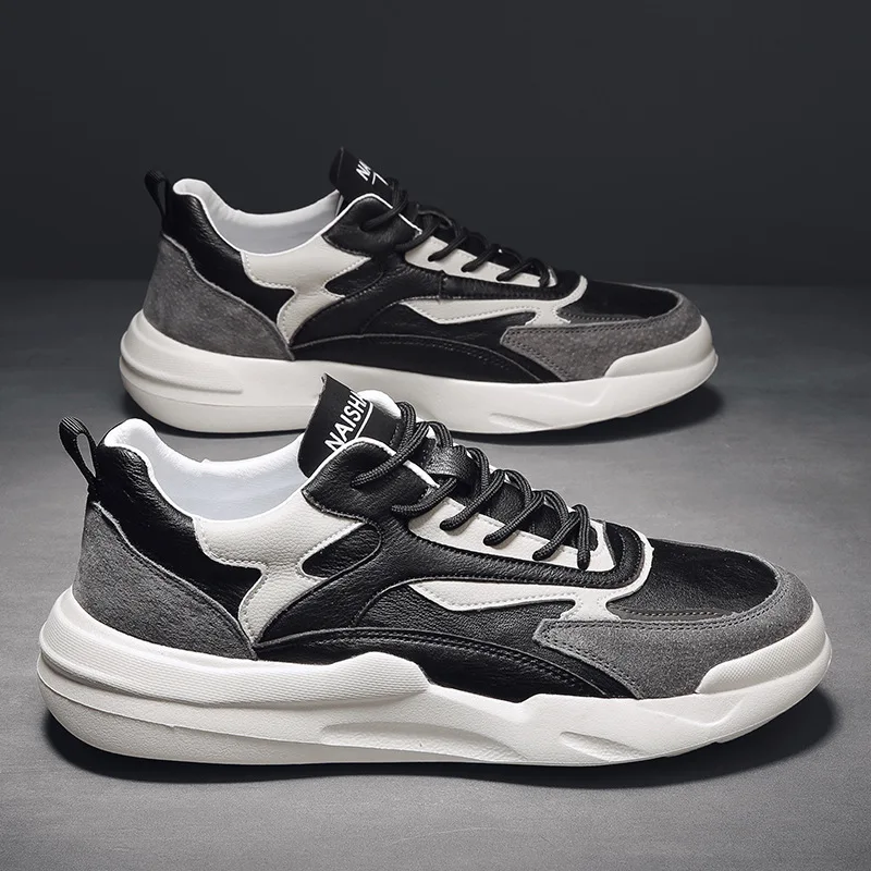 

Мужские кроссовки из натуральной кожи, на шнуровке