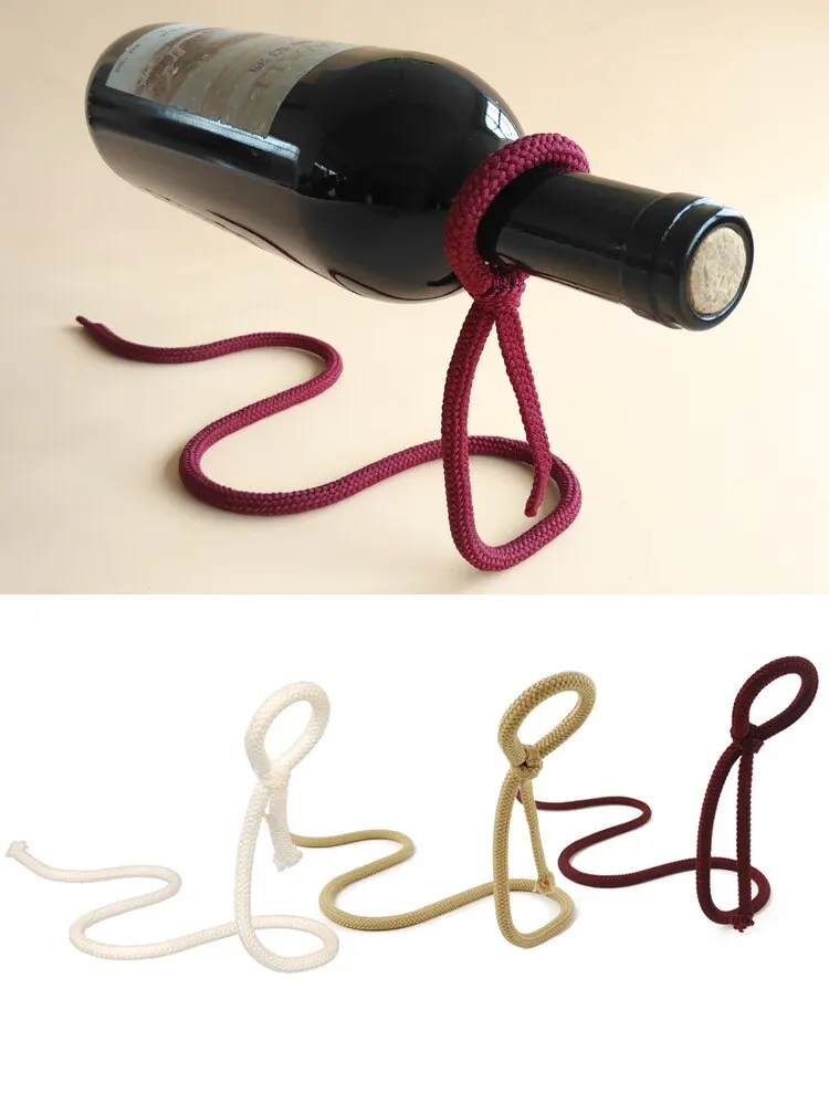 

Creative Suspended Rope Wine Rack Serpentine Snake Bracket Wine Bottle Holder Bar Cabinet Display Stand Shelf Gifts Home Decor