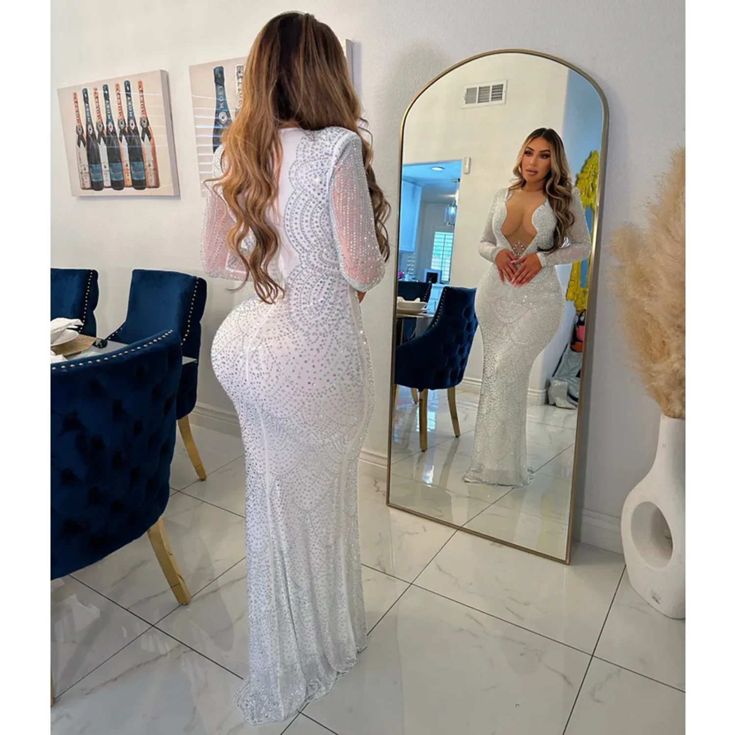 Z2119 Новое поступление осенне-зимнее женское модное сексуальное платье для