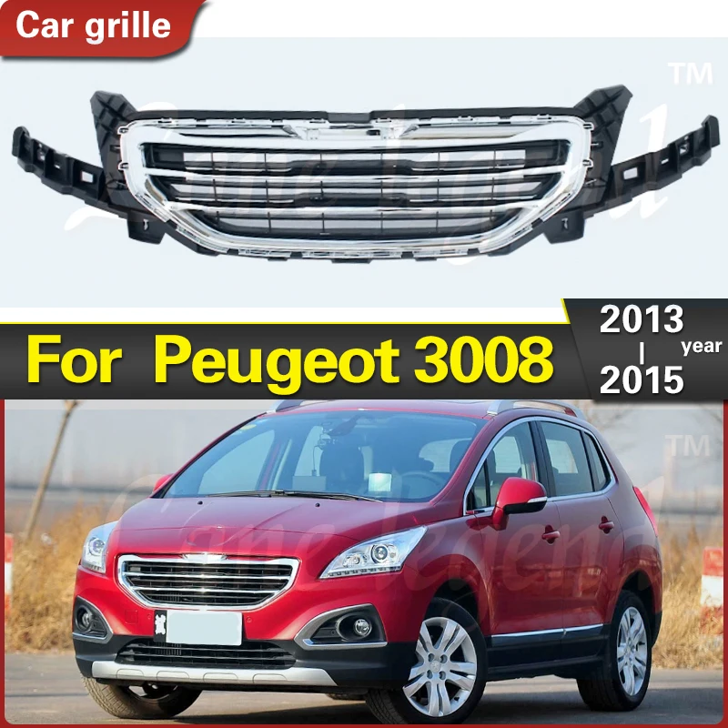 Для Peugeot 3008 2013-2015 новый стиль верхняя решетка нижняя радиатора маска бампер сетка