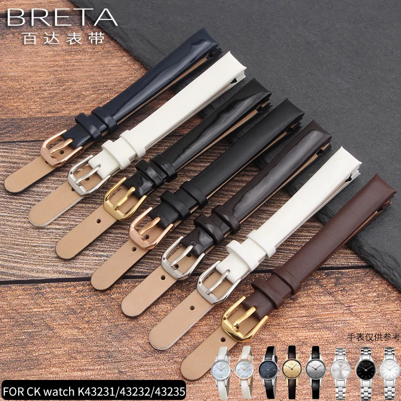 Для часов Calvi-n CK ремешок K43231 K43232 K43236 10 мм черный белый коричневый с дугой кожаный