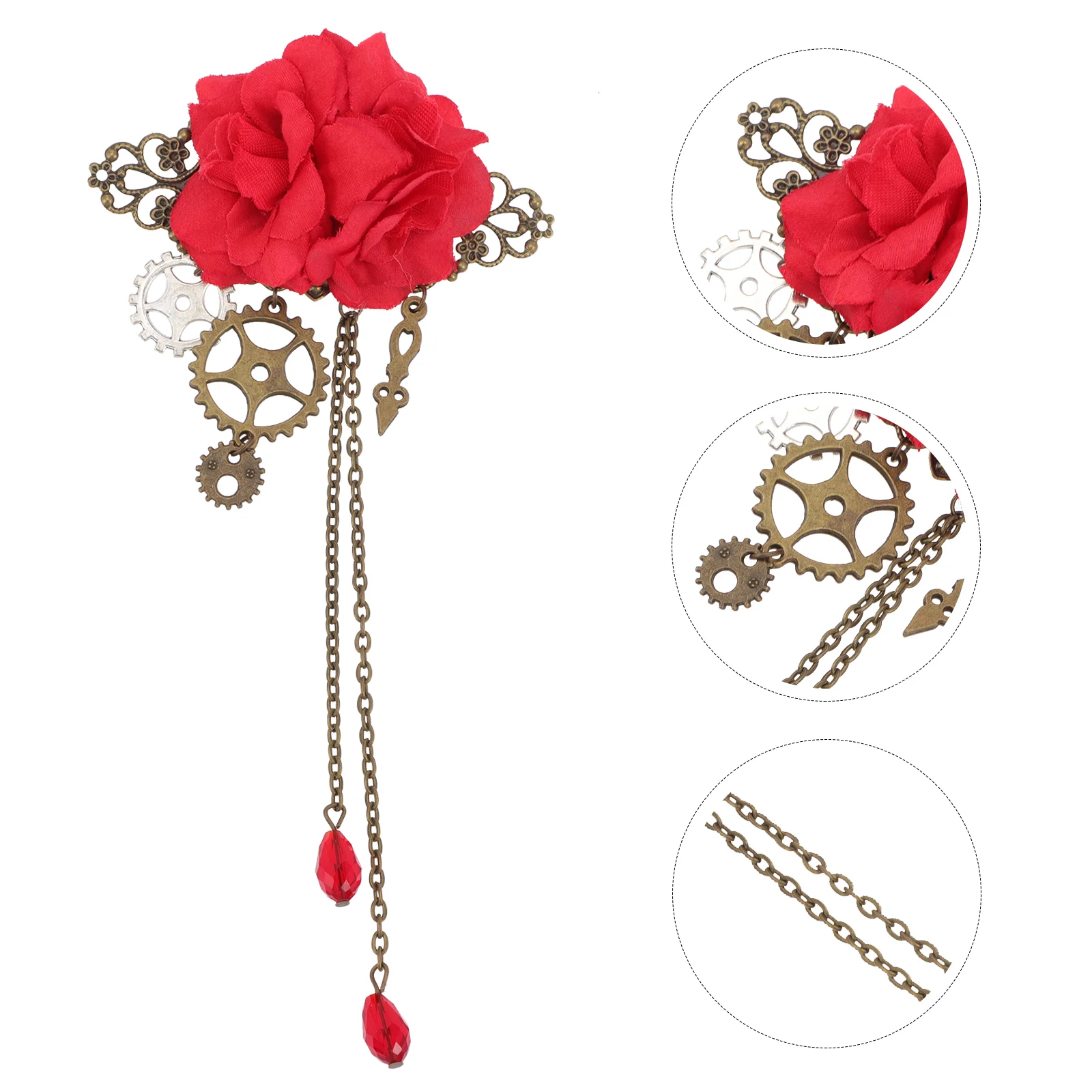 

Punk Mechanical Hairpin Lolita Accessories Cosplay Flowers Clips Barrettes Thick