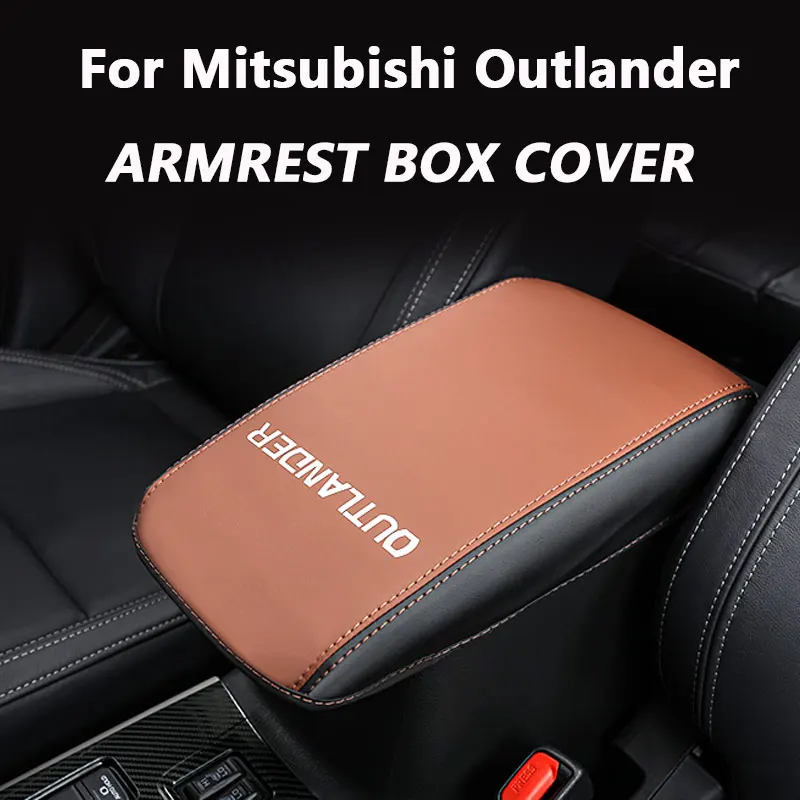 Car Armrest Cover Leather For Mitsubishi Outlander 2013-2022 Central control armrest box Protection Cushion interior accessories 3