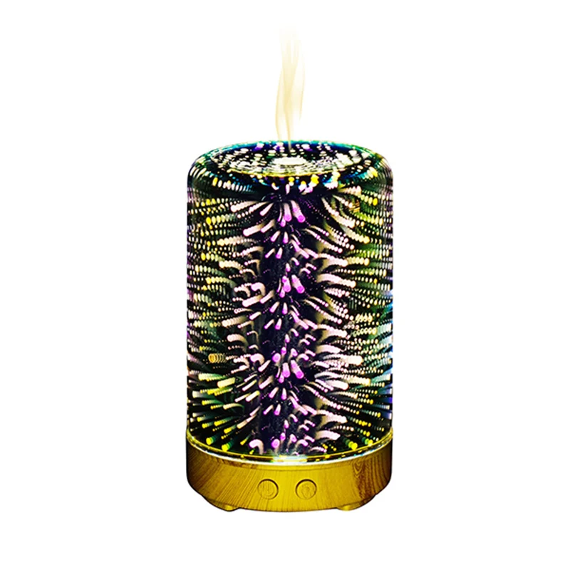 

LED Night Light 3D Firework Lamp Air Humidifier Aroma Oil Diffuser Ultrasonic Sprayer Aromatherapy Lamp EU Plug