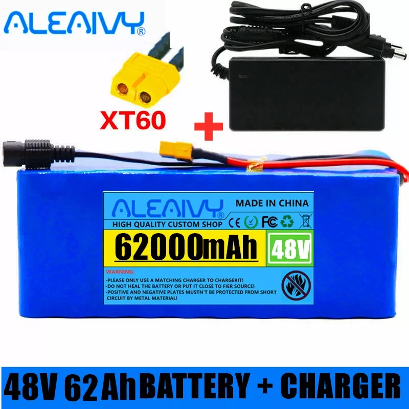 

48v 62Ah Lithium Ion Battery 62000mAh 1000w Lithium Ion Battery Pack for 54.6v E-bike Electric Bicycle Scooter with BMS +Charger