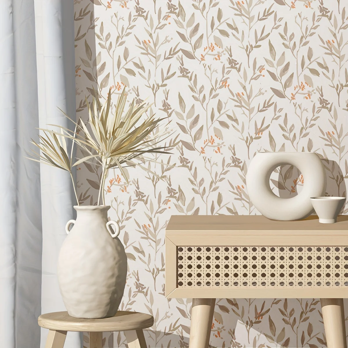 1 рулон коричневых растений маленькие влагостойкие утолщенные обои