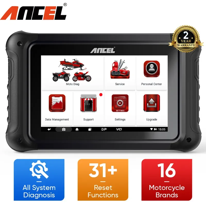 

ANCEL MT700 Motorcycle OBD2 Scanner All System Diagnostic Tool Oil Rest ABS Bleeding 31 Reset Functions Motorcycle Scan Tools