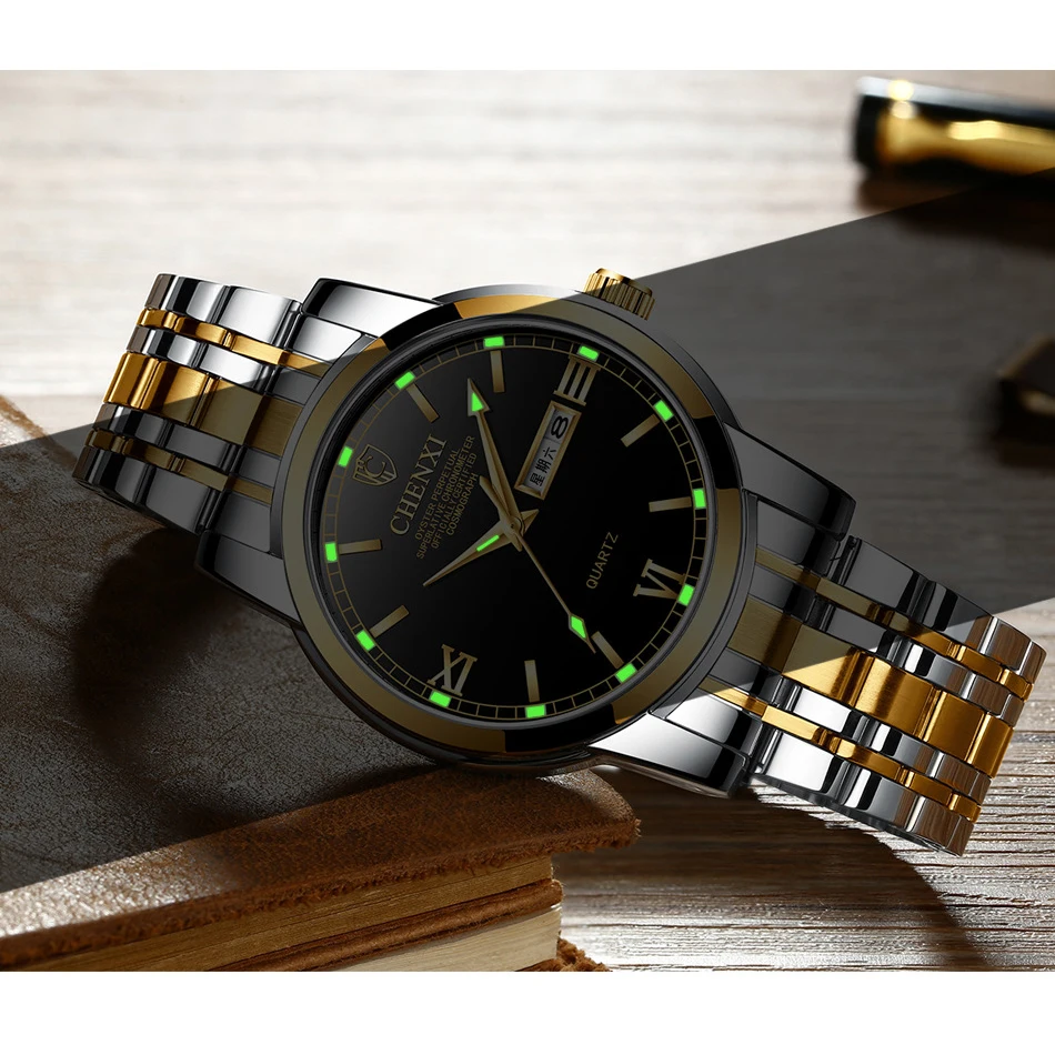 

Watches Men Analog Quartz Business Wrist Watch Men's Waterproof Luminous Pointer Date Week Display Clock Casual Male Gift