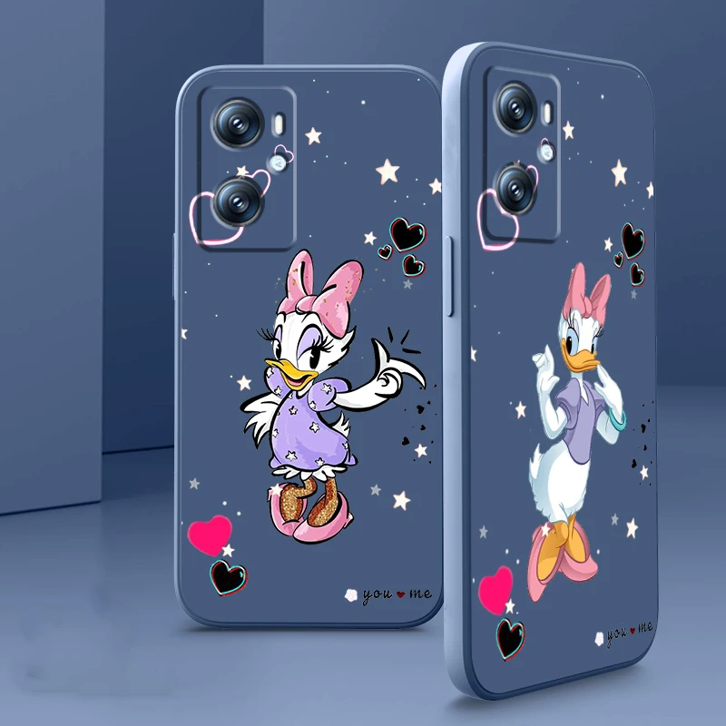 

Disney Donald Duck Minnie Phone Case For OPPO Find X5 X3 F21 Lite A96 A94 A93 A77 A76 A74 A72 A57 A53S A16 A9 5G Liquid Rope