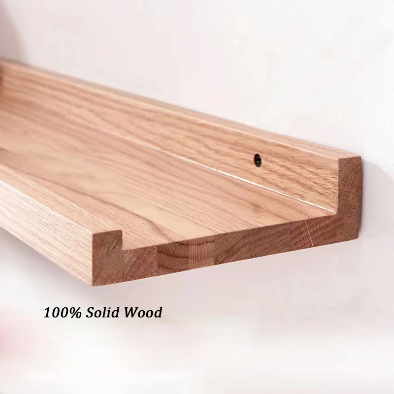 Простые деревянные настенные полки в деревенском стиле для гостиной фона