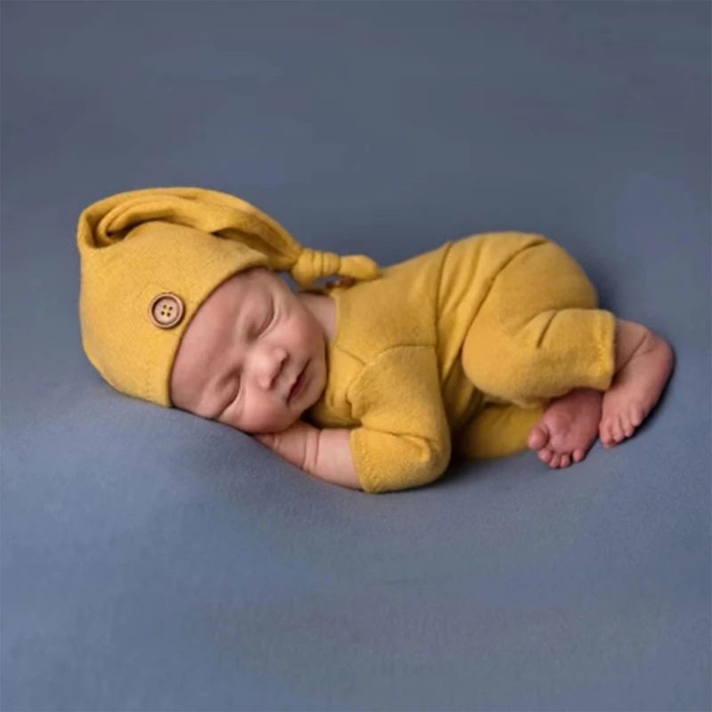 

Infant Photostudio Props Jumpsuit Hat Photo Costume Shower Gift Photo Suit 2PCS