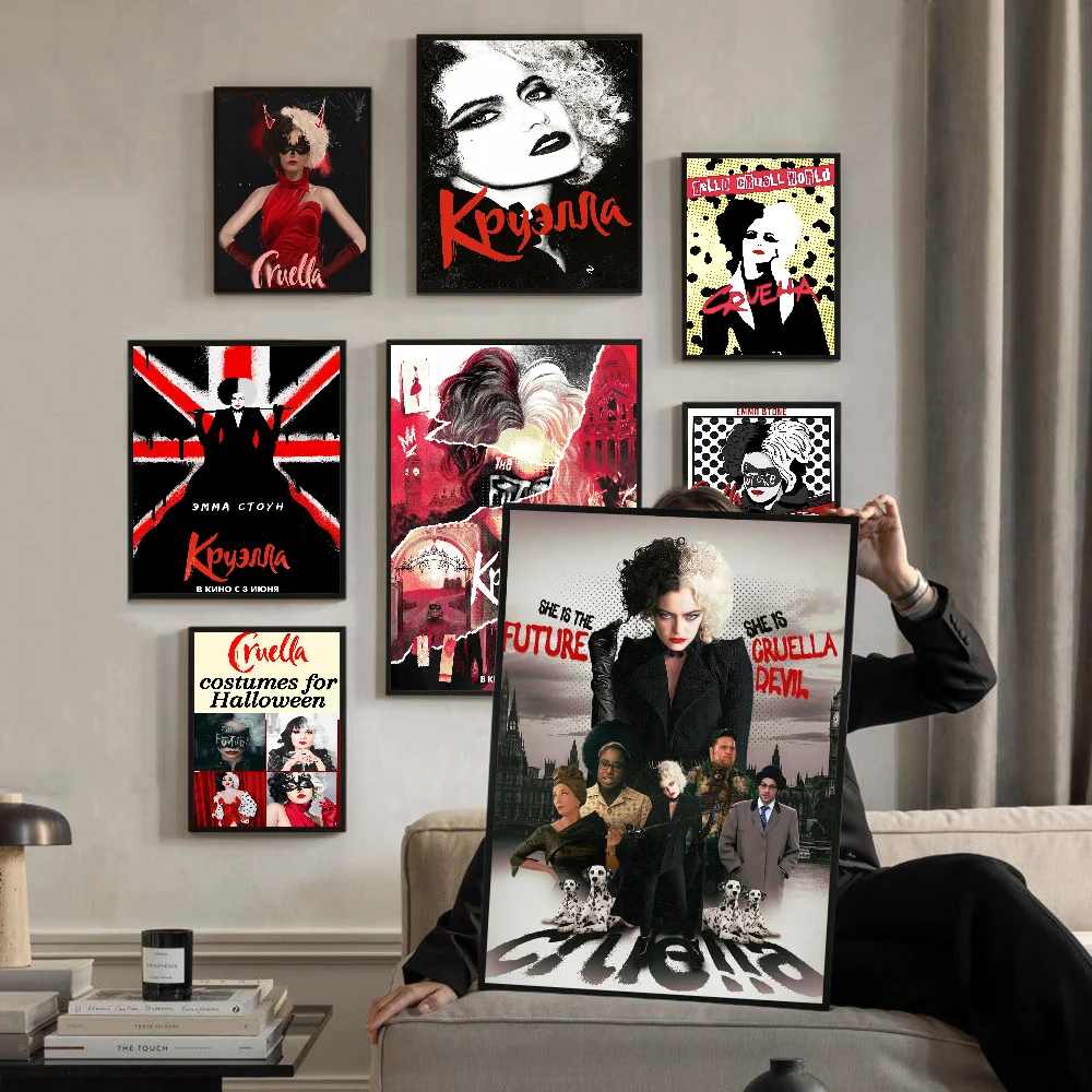 Высококачественные наклейки на плакат C-Cruella белая бумага печать современный