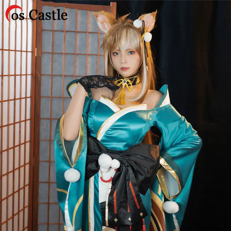

Костюм для косплея Cos замок из игры Genshin Impact Miss Hina, костюм для косплея мисс Хина, костюм для косплея Gorou, женское платье Лисы На Хэллоуин с хвостом уха